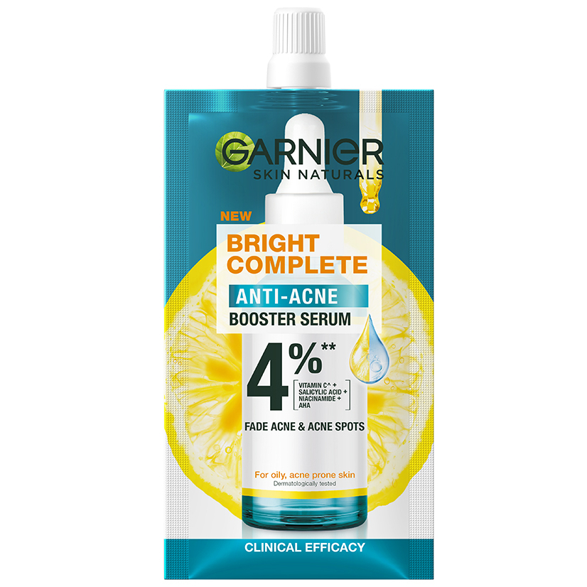 GARNIER Bright Complete Anti-Acne Booster Serum | Serum wajah anti jerawat - 7.5ml Sachet