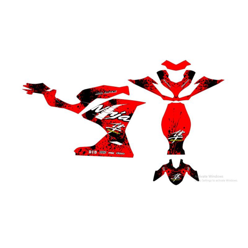 Decal ninja250 FI merah