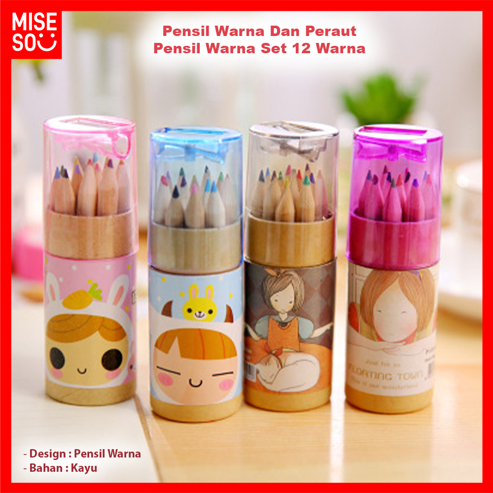 

Pensil Warna Dan Peraut Set 12 Warna ℳ 223