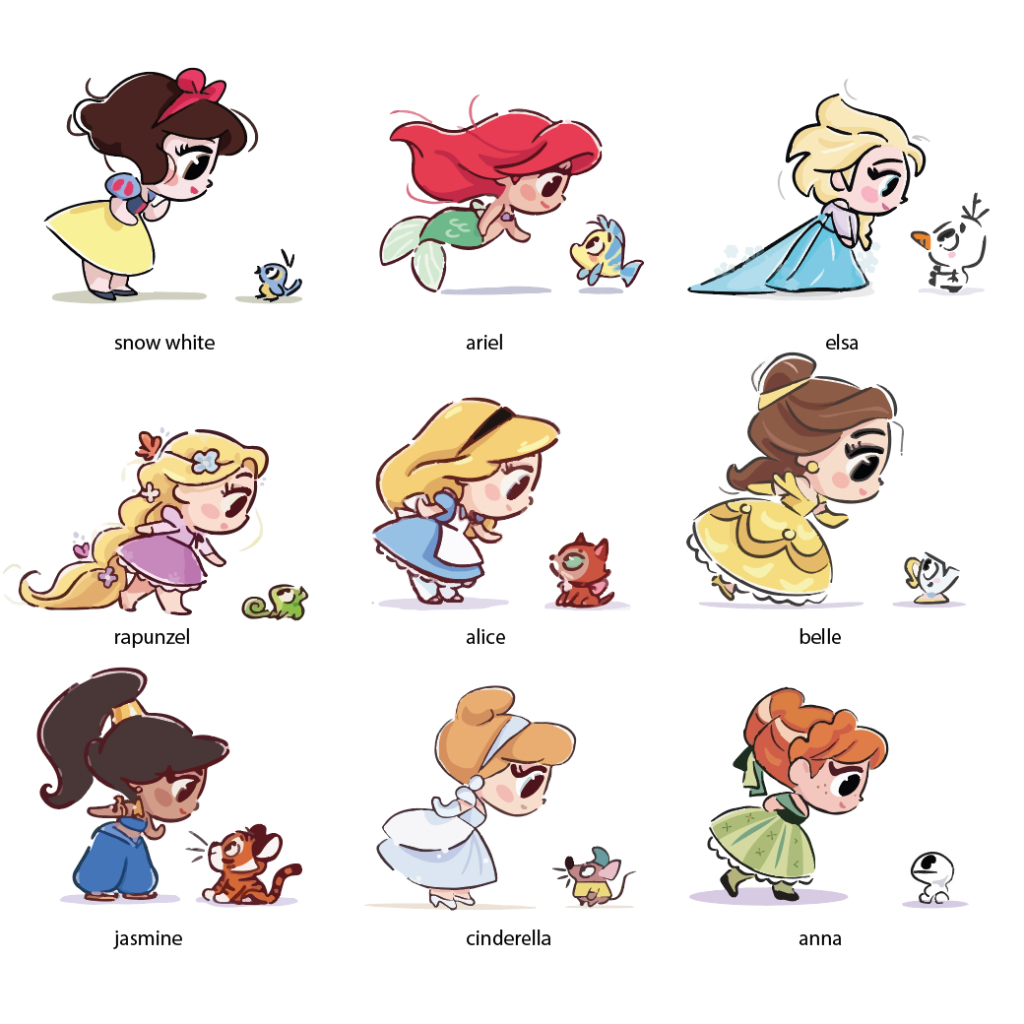 Cardholder Dompet Kartu Gambar Princess Cute CUSTOM Nama 6slot