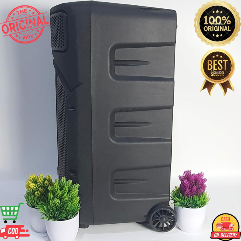 SPEAKER SPEKER BLUETOOTH WIRELESS KARAOKE ADVANCE DIGITALS K1503 15 INCH FREE 2 MICROPHONE WIRELESS