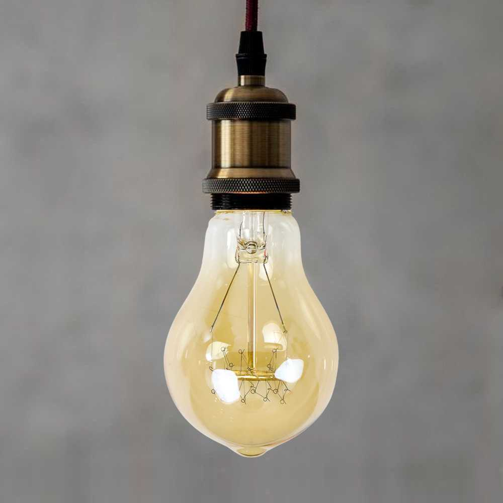 Lampu Pijar Spiral Bohlam Edison 40W E27 Warm White Lampu Hias Desain Dekorasi Vintage Transparan Berkualitas