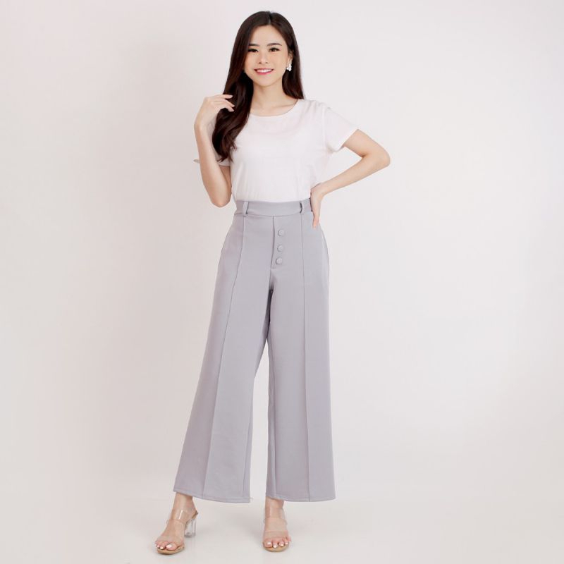 CELANA KULOT WANITA SCUBA TEBAL C067/988 KANCING