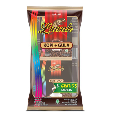 

Luwak Kopi Hitam + Gula 9 sachet 6+3 x 25 g