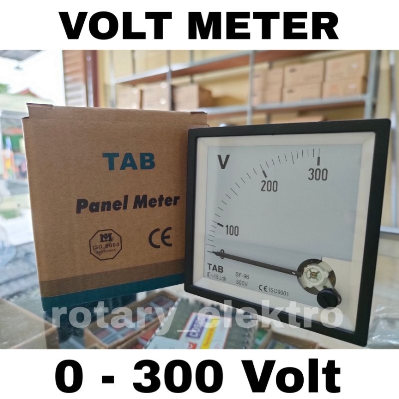 VOLT METER ANALOG 300V AC 96 × 96 TAB 0 - 300VOLT