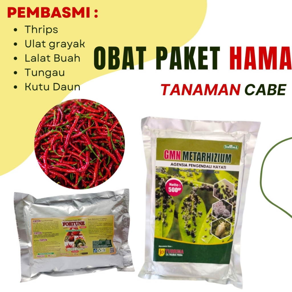 Obat Cabe Rontok, Pupuk Cabai Perangsang Buah, Paket Obat Hama Tanaman Cabe