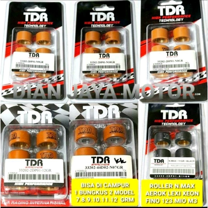 ROLLER TDR RACING  YAMAHA NMAX AEROK LEXI XEON FINO125 .7.8.9.10 11 12 GRAM