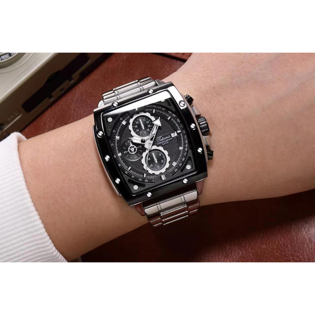 JAMINAN ORIGINAL Jam Tangan Tetonis TS-1002G Strap Stainless steel include Box