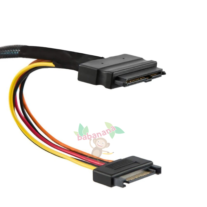 MINI SAS 3.0 SFF 8643 TO U.2 SFF-8639 WITH SATA 15 PIN CABLE ADAPTER