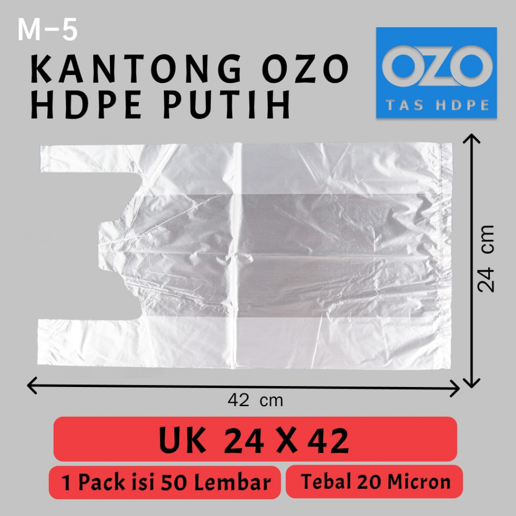 Kantong Plastik Kresek Bening Tebal UK 24x42 cm HDPE