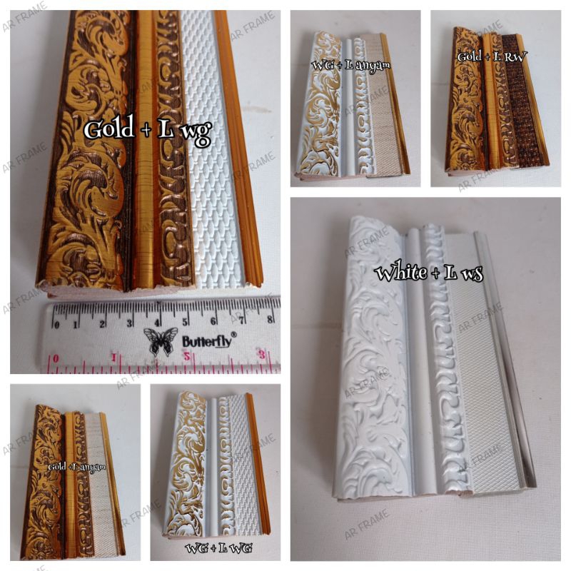 paket batangan PIGURA type A 518+ linen PANJANG 3meter//pigura ecer/batangan pigura