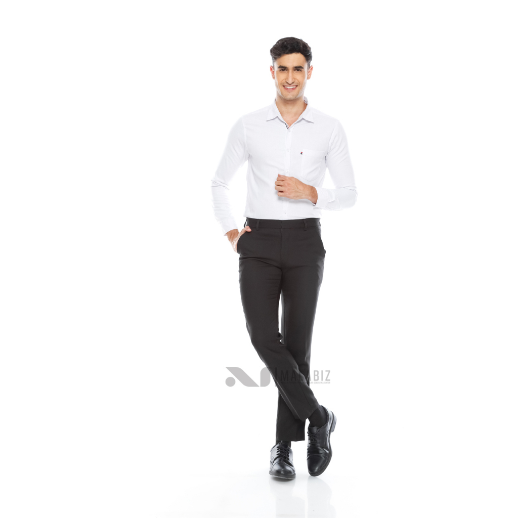 Bastille Celana Formal Hitam Melar Anti Kusut || Bastille Celana Formal Hitam Melar Tidak Kusut