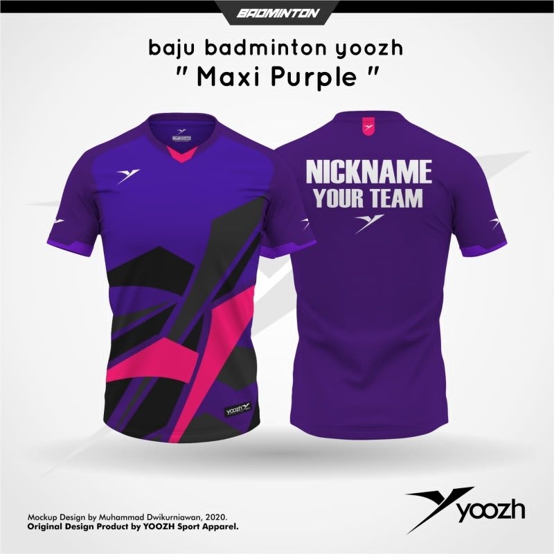 [ ANAK & DEWASA ] YOOZH MAXI PURPLE BAJU YOOZH KAOS BADMINTON VOLLY GOWES IMPORT PINGPONG JERSEY ORI