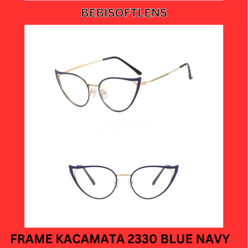 Kacamata Cat Eye 2330 Kacamata Minus Normal , Kacamata Gaya Bluecromic Anti Radiasi Kaca Mata Minus Wanita Pria / BB