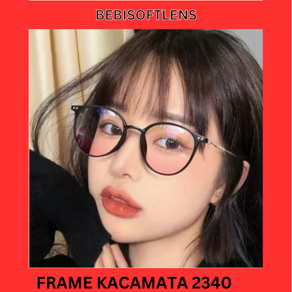 Kacamata Korea 2340 Kacamata Cat Eye, Kacamata Minus Normal , Kacamata Gaya Bluecromic Anti Radiasi Kaca Mata Minus Wanita Pria / BB