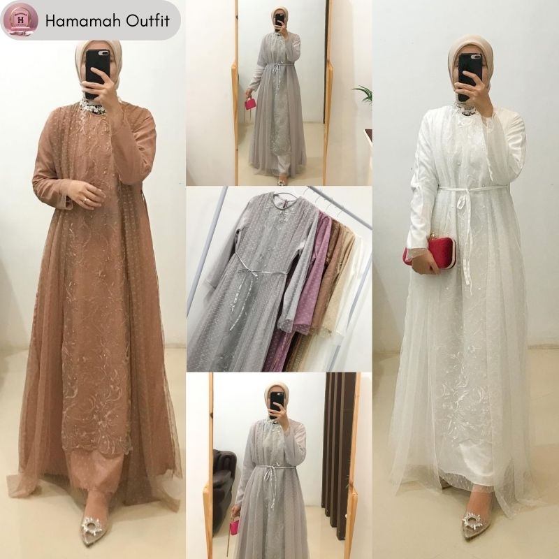 Putri Dress / Gamis pesta kondangan / Gamis jumbo XXL LD 110 / Dress brukat pesta / COD