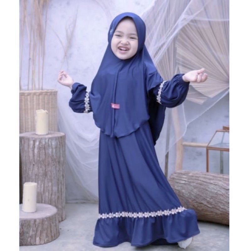 [1-5th] GAMIS ANAK JELITA/RENDA KUPU+JILBAB jersy  1-5 tahun / gamis anak set hijab jelita renda 1 2 3 4 5 tahun