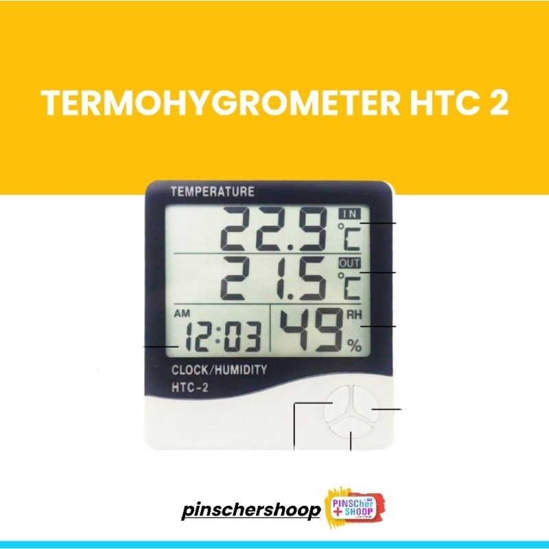 THERMOMETER HTC TERMOMETER RUANG HYGROMETER PENGUKUR SUHU DAN KELEMBABAN