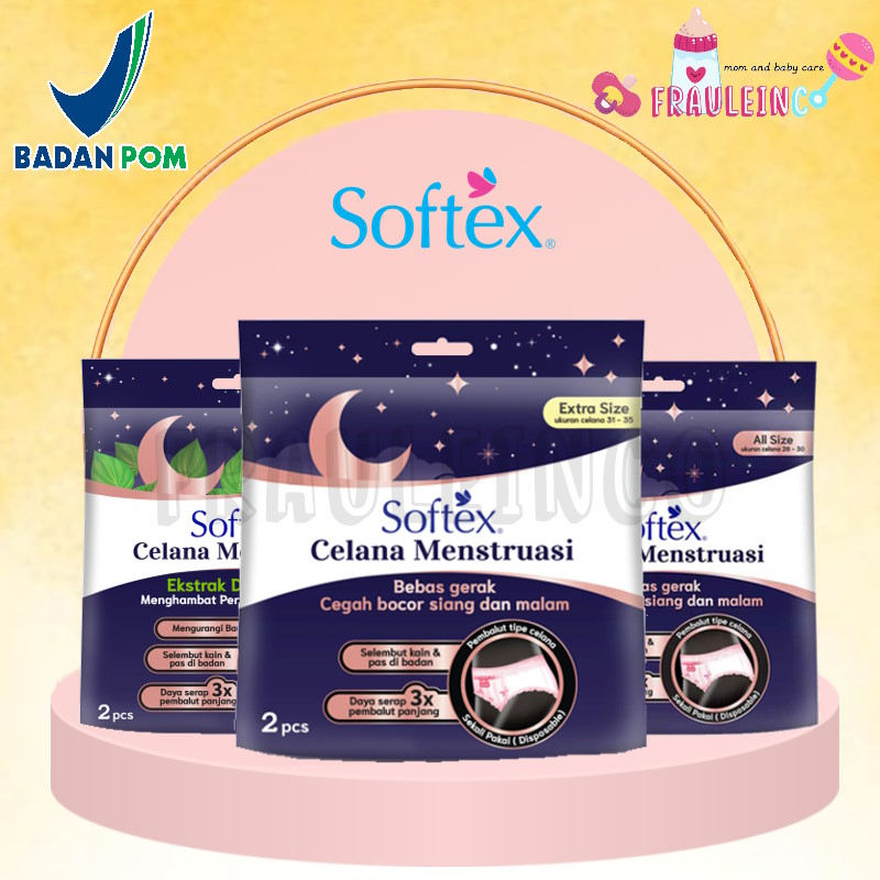 *FRAULEINCO* Softex Celana Menstruasi All Size Extra Size Daun Sirih 2 Pcs