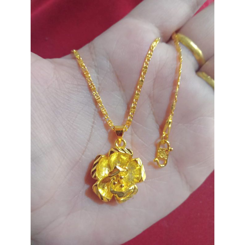 kalung tempe melati lapis emas 24k