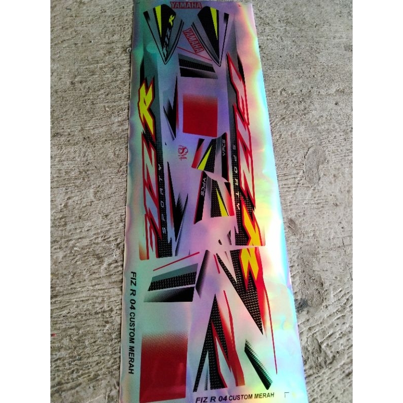 STRIPING STIKER FIZ R 2004 CUSTOM MERAH HOLOGRAM
