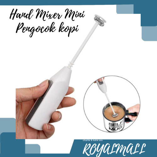 Hand Mixer Mini Pengocok Telur Kopi Milk Frother Battery Power / Alat Hand Mixer Pengocok Kocokan Pe