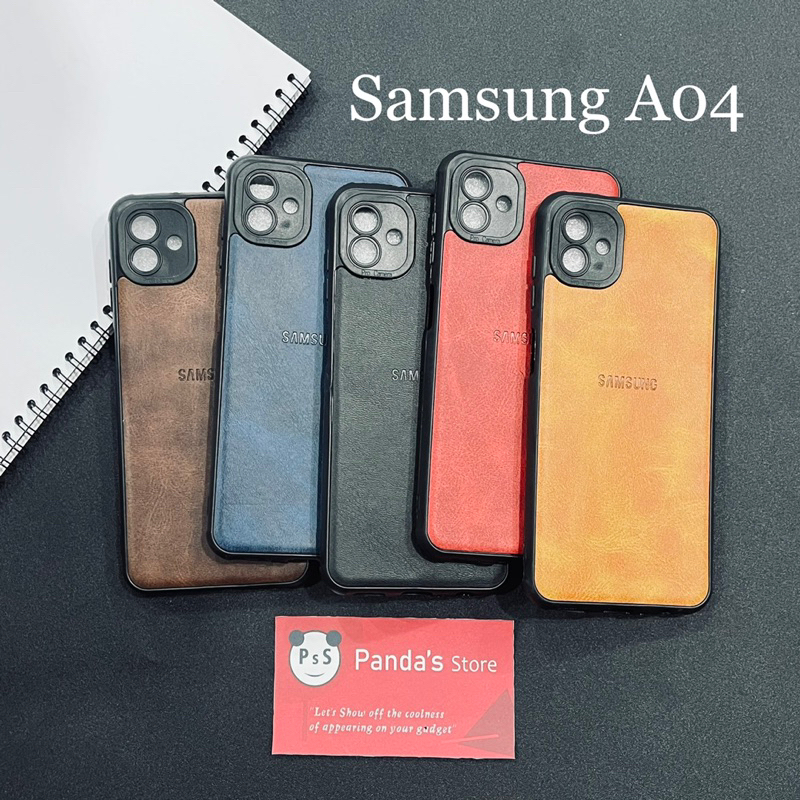 Leather Case Samsung A04 Softcase Kulit Elegan Casing Slim Fit