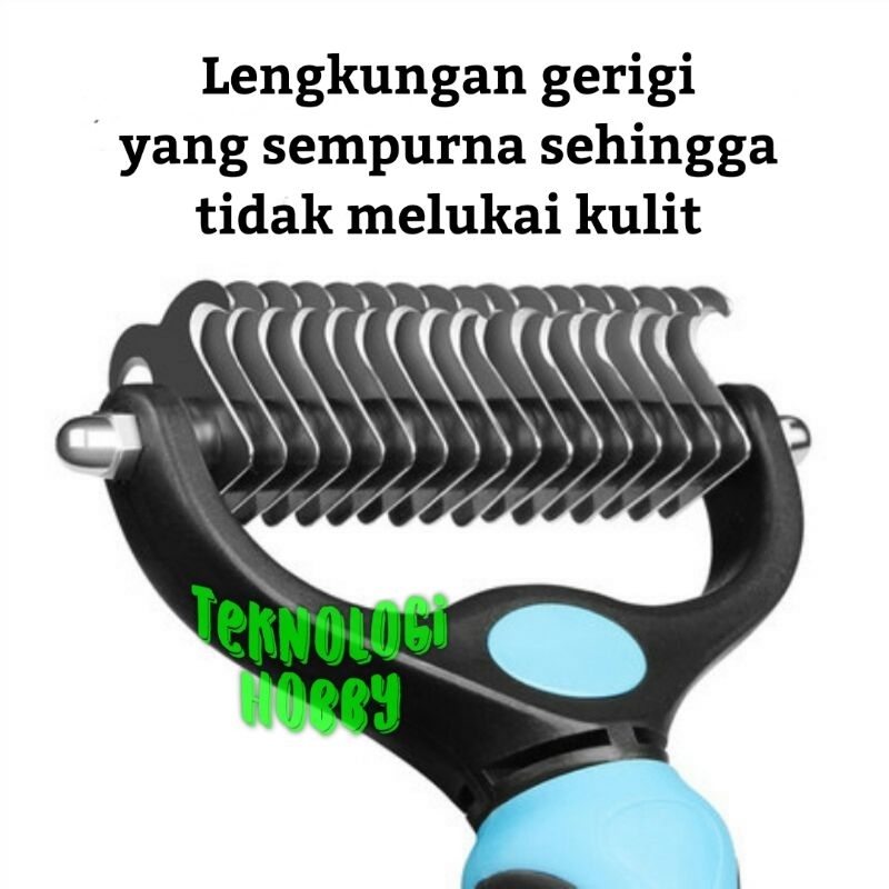 pet Demattinf Comb Sisir Mengatasi Bulu Kusut Anjing Kucing
