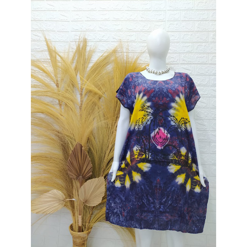 Daster Bali Midi Batik Sogan tie dye