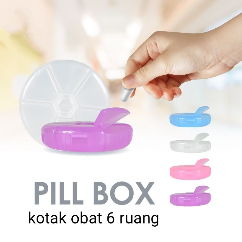 Kotak Obat Tempat Obat Pill Box 6 Ruang 6 Sekat