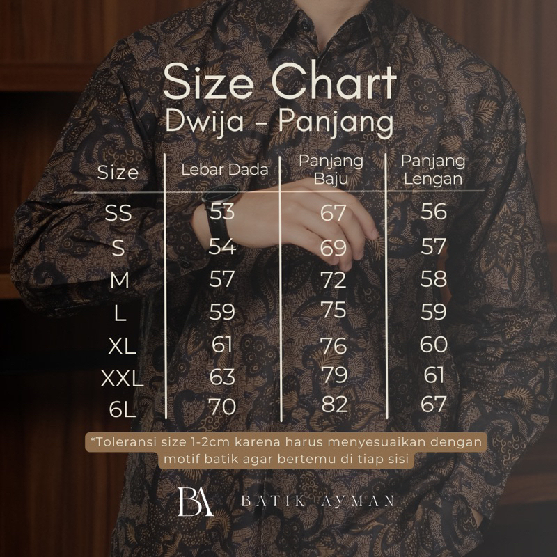 Batik Ayman - DWIJA | Baju Kemeja Batik Pria Katun Solo Halus Lengan Panjang Full Furing