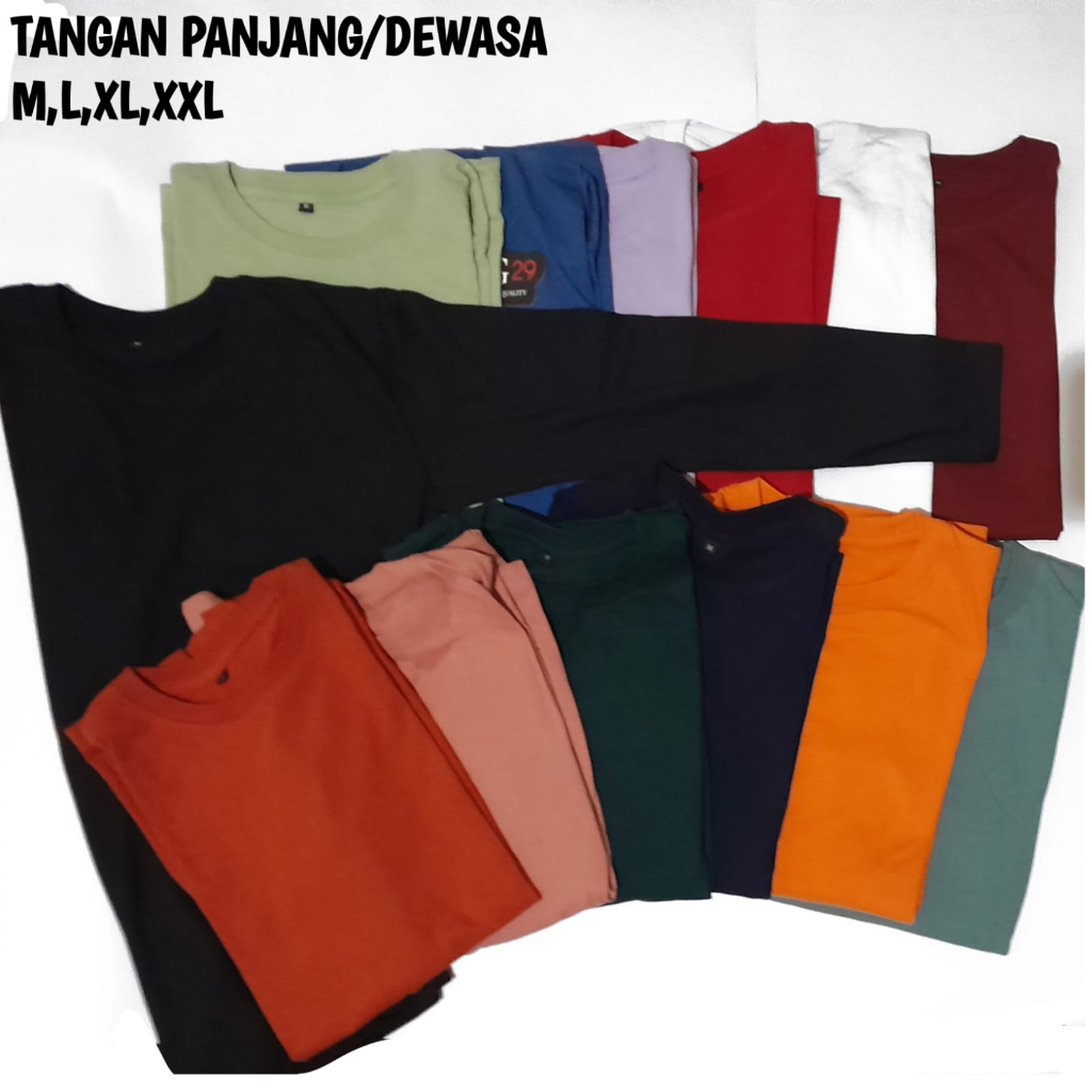 KAOS POLOS COTTON COMBED 30S LENGAN PANJANG UNISEX