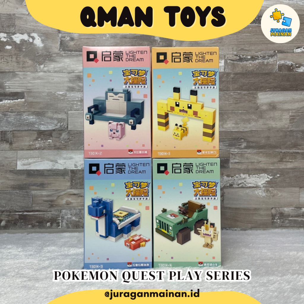 QMAN TOYS Pokemon Quest Arch Series - Bricks Blocks Bongkar susun brick block Mainan edukasi anak da