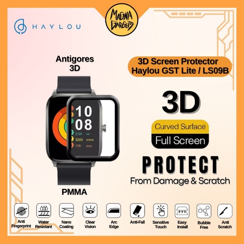 Anti Gores Haylou GST LS09B / GST Lite LS13 Smartwatch -  3D Full Screen Protector