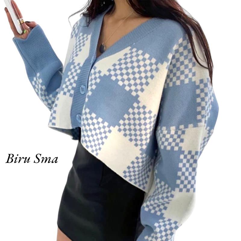 Celin Sweater Rajut Crop Cardigan Outer Korea