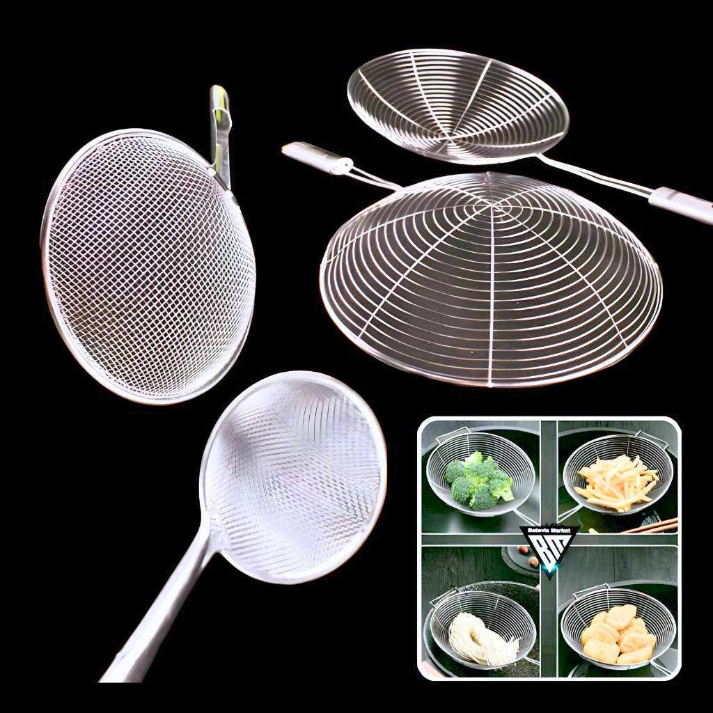 Saringan Minyak / Tirisan Gorengan /Serok kacang Stainless Steel