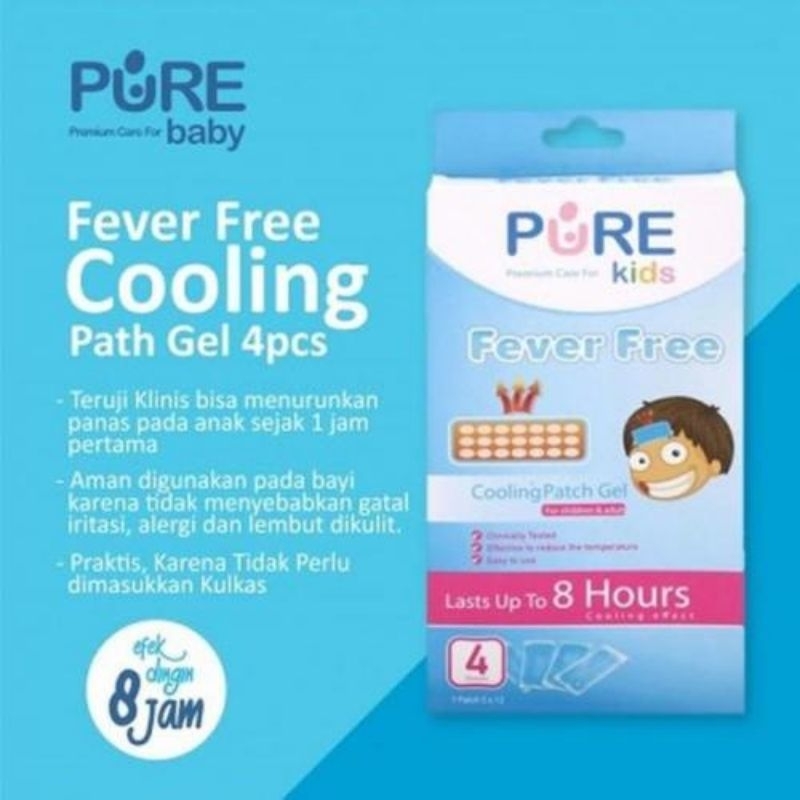 PURE Kids Fever Free Plester Kompres Demam Anak Cooling Patch Gel
