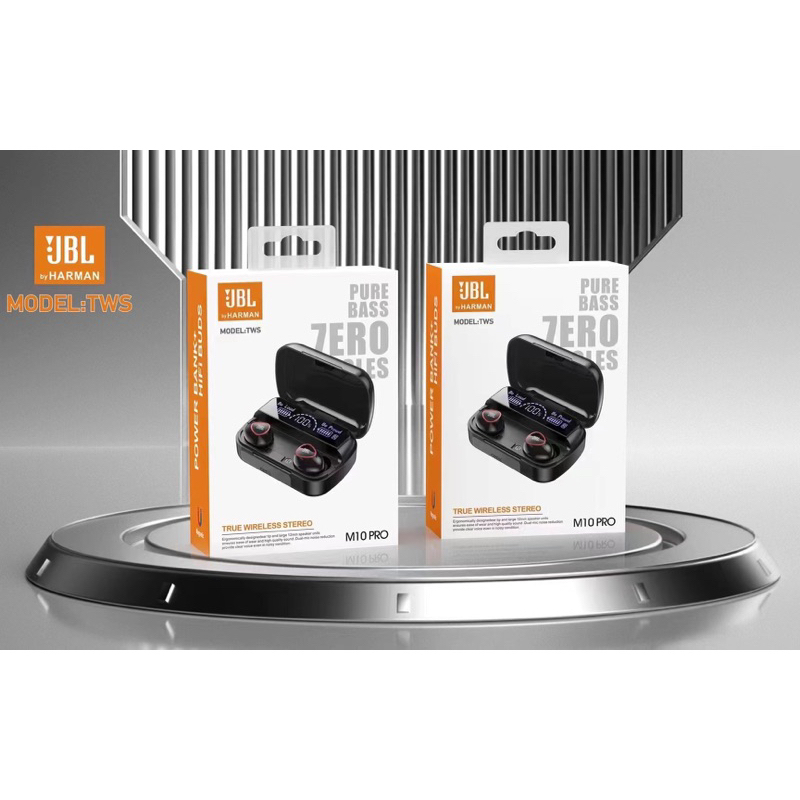 TWS M10 Pro Earphone Headset Bluetooth Hi-Fi + Powerbank JBL