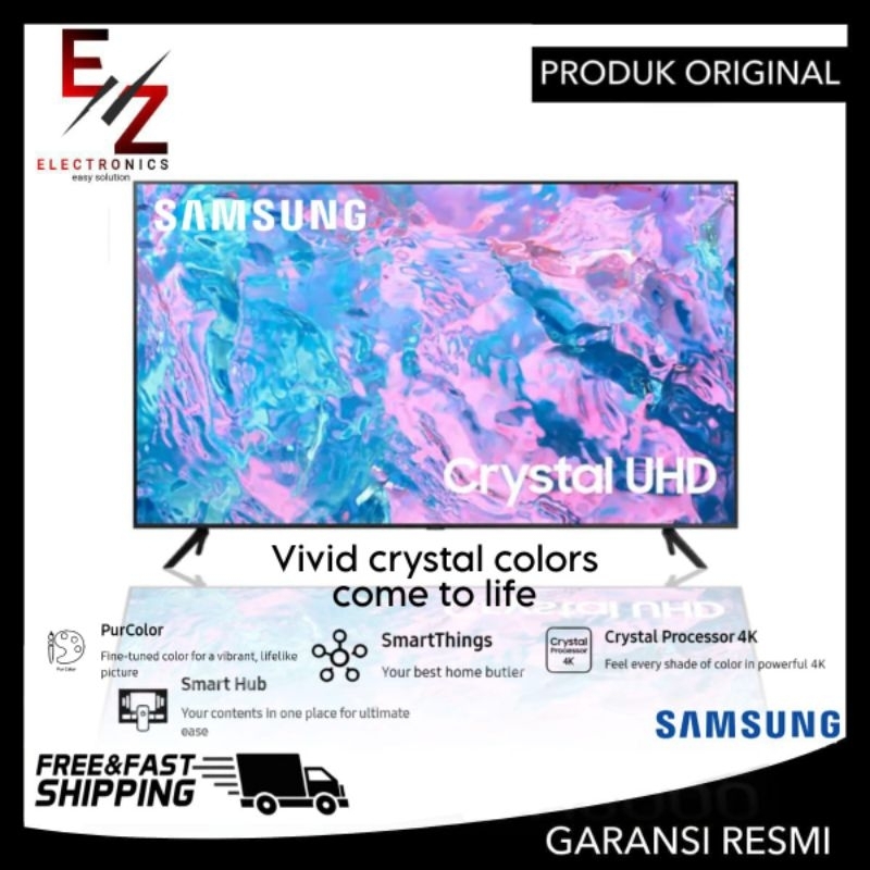 SAMSUNG 65CU7000 LED TV 65 Inch SMART TV UHD CRYSTAL 4K UA65CU7000KXXD 65CU70 NEW 2023
