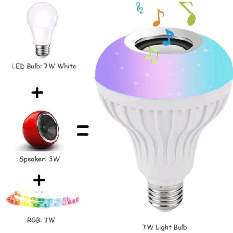 Bola Lampu Speaker Bluetooth musik BOHLAM 2 IN 1 SPEAKER LED