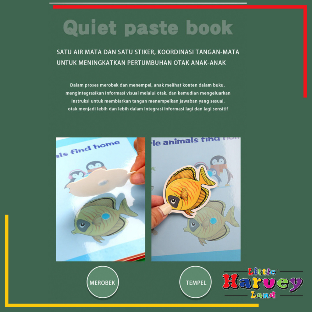 QUIET BOOK / BUSY BOOK Mainan Edukasi Buku Anak Kreatif Buku Aktivitas Bayi Tempel Stiker Latihan Montessori