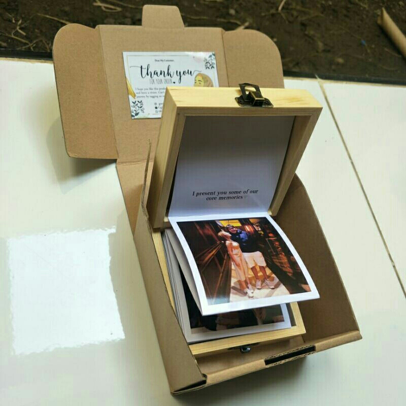 Box of Memories Kenang-Kenangan | Gift Box Pop Up | Box Photo Pull Out Photo | Kado Unik Anniversary Box | Size 10x10x7cm