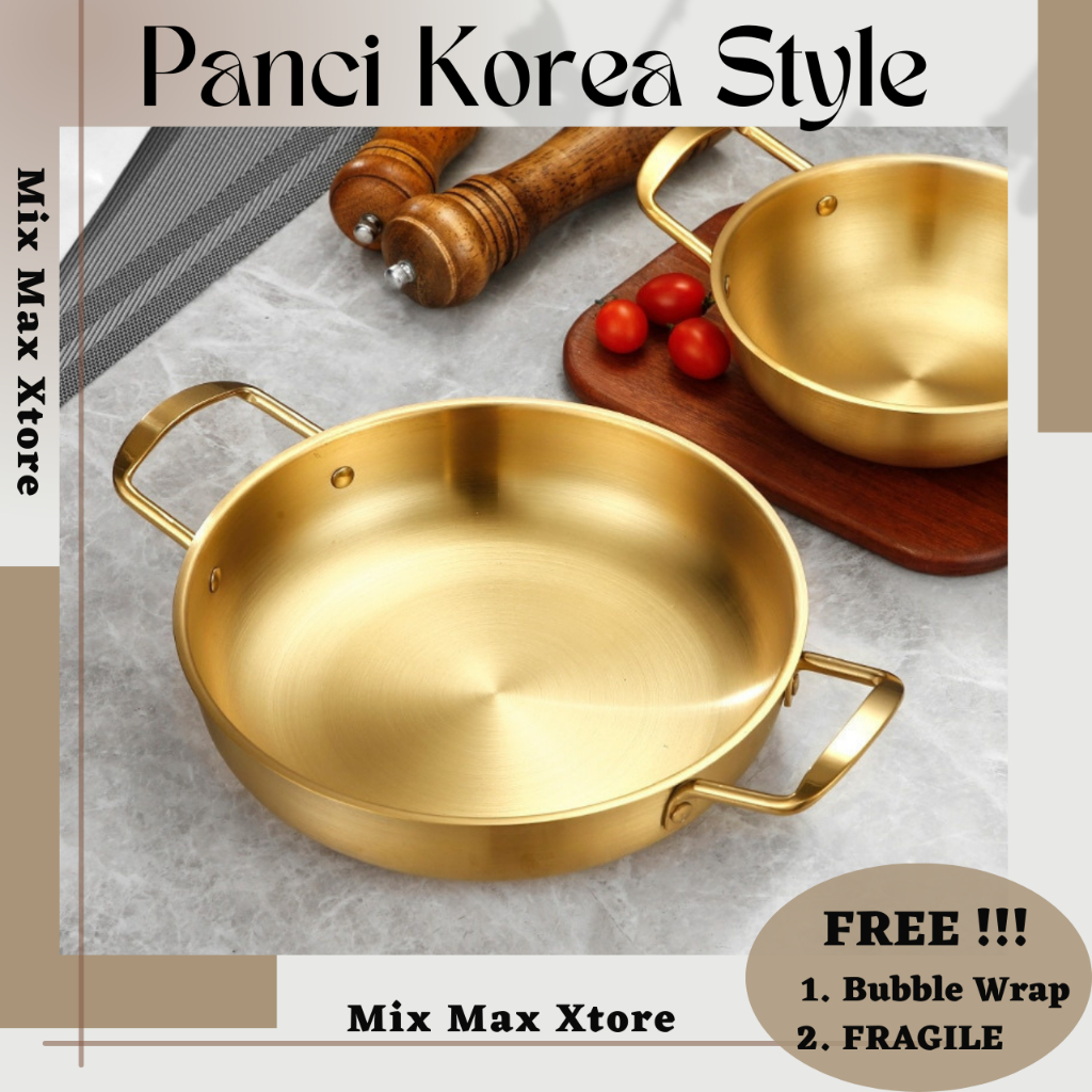Panci Masak Korea Style Stainless Steel 23 CM Noodle Soup Pot - Golden