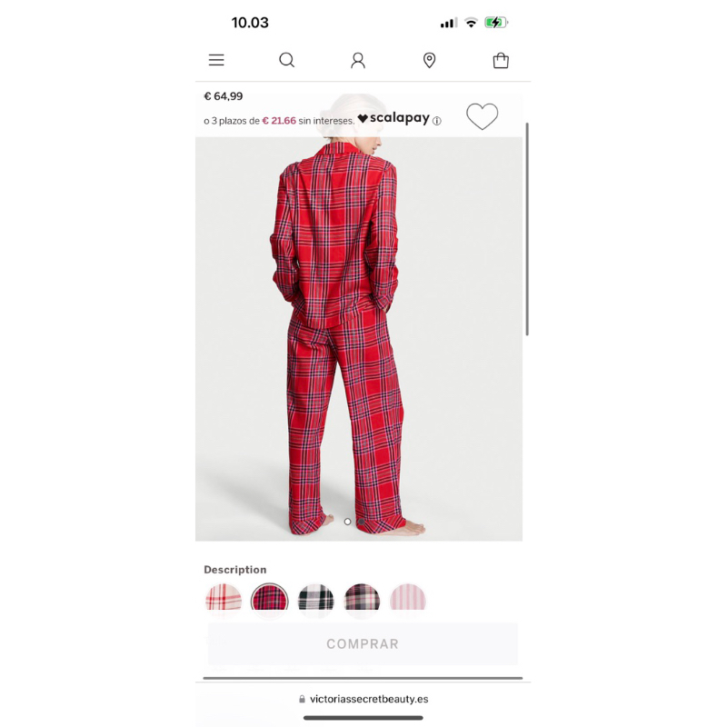 VS One Set Cotton Flanel Pajamas Set