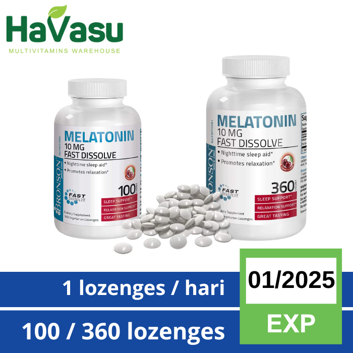 Bronson Melatonin 10mg Fast Dissolve Cherry Vegetarian Lozenges