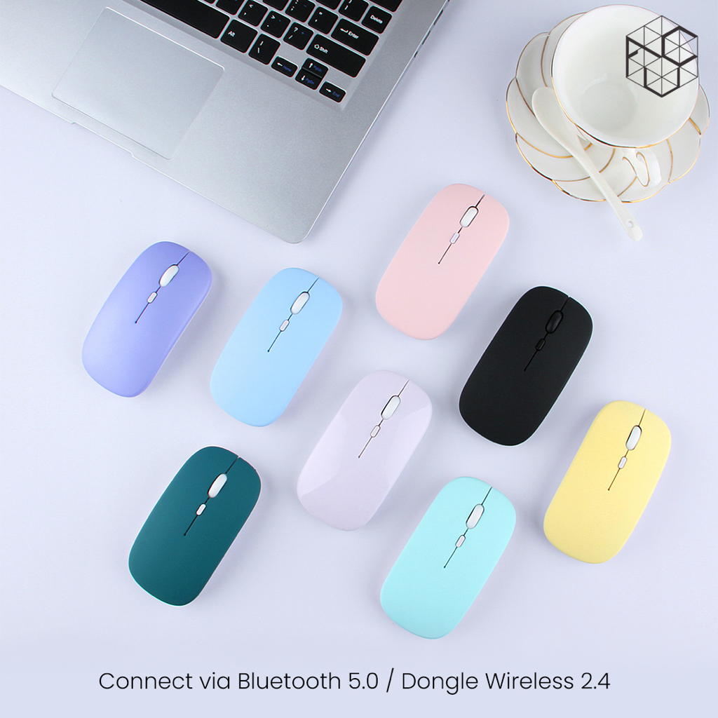 Wireless Bluetooth Mouse Dual Mode USB Dongle and Bluetooth Thin Silent Suitable for iPad Samsung Xiaomi Smartphone Laptop PC