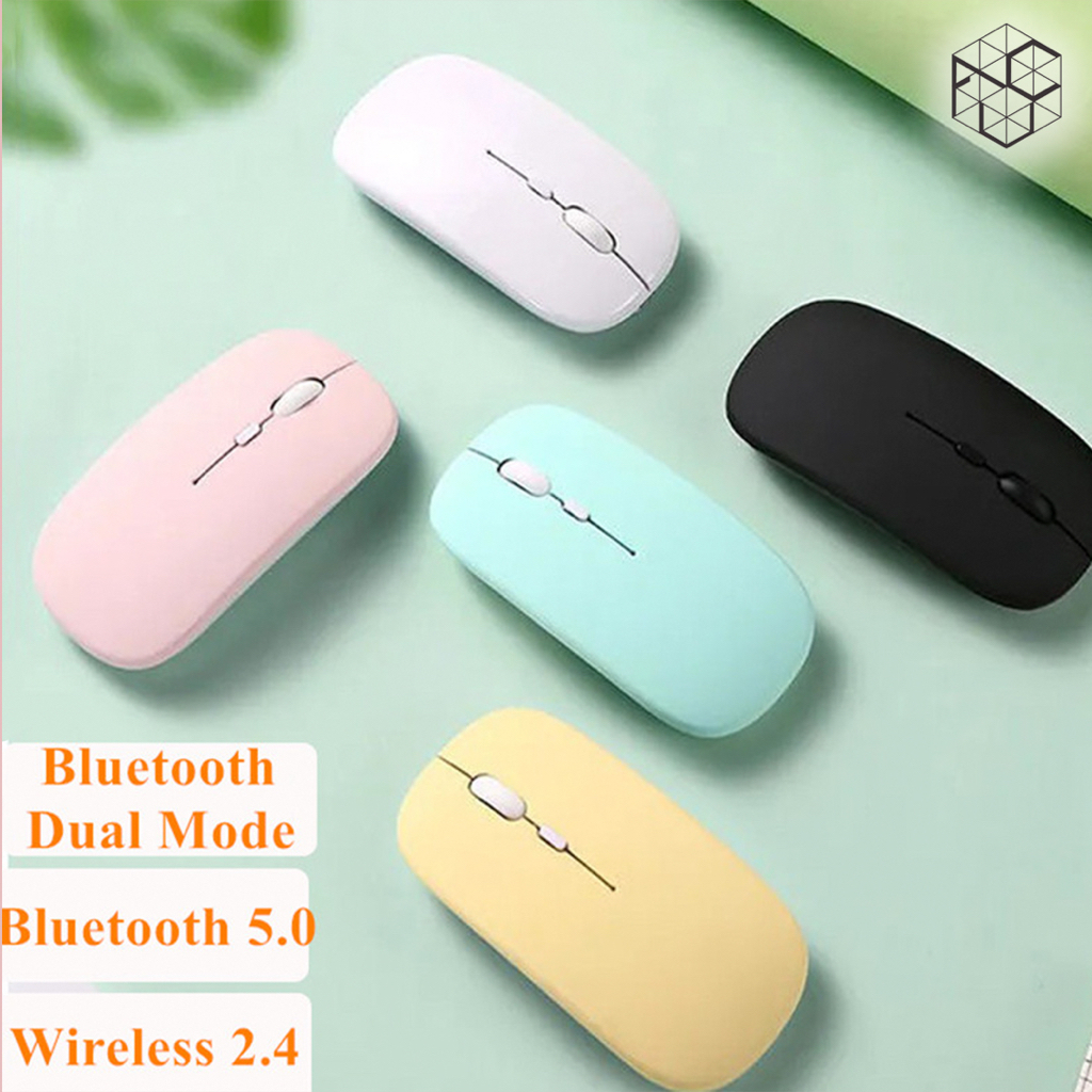 Wireless Bluetooth Mouse Dual Mode USB Dongle and Bluetooth Thin Silent Suitable for iPad Samsung Xiaomi Smartphone Laptop PC