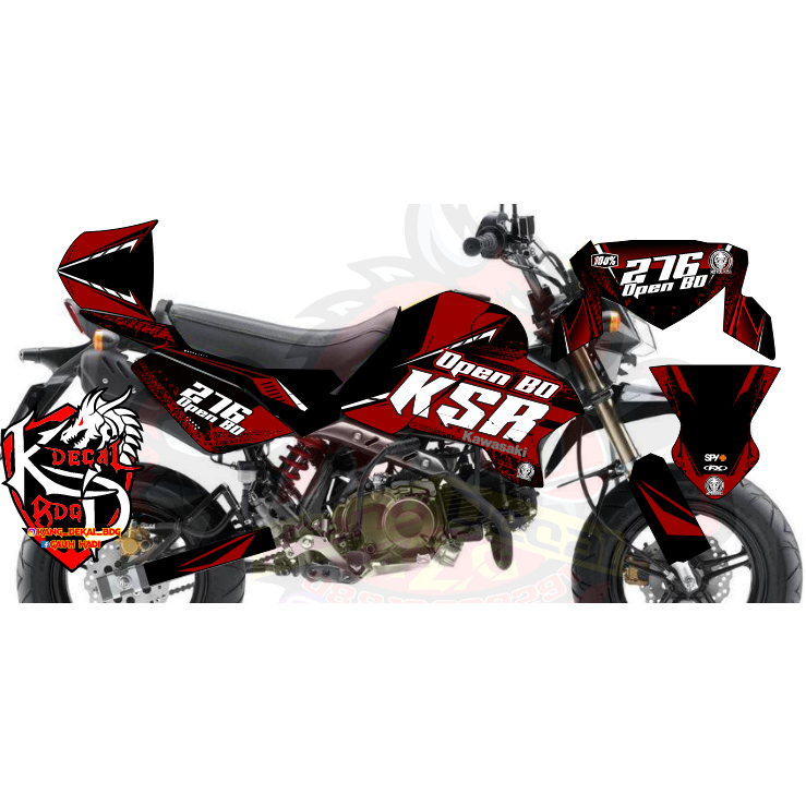 decal abstrack ksr merah maroon
