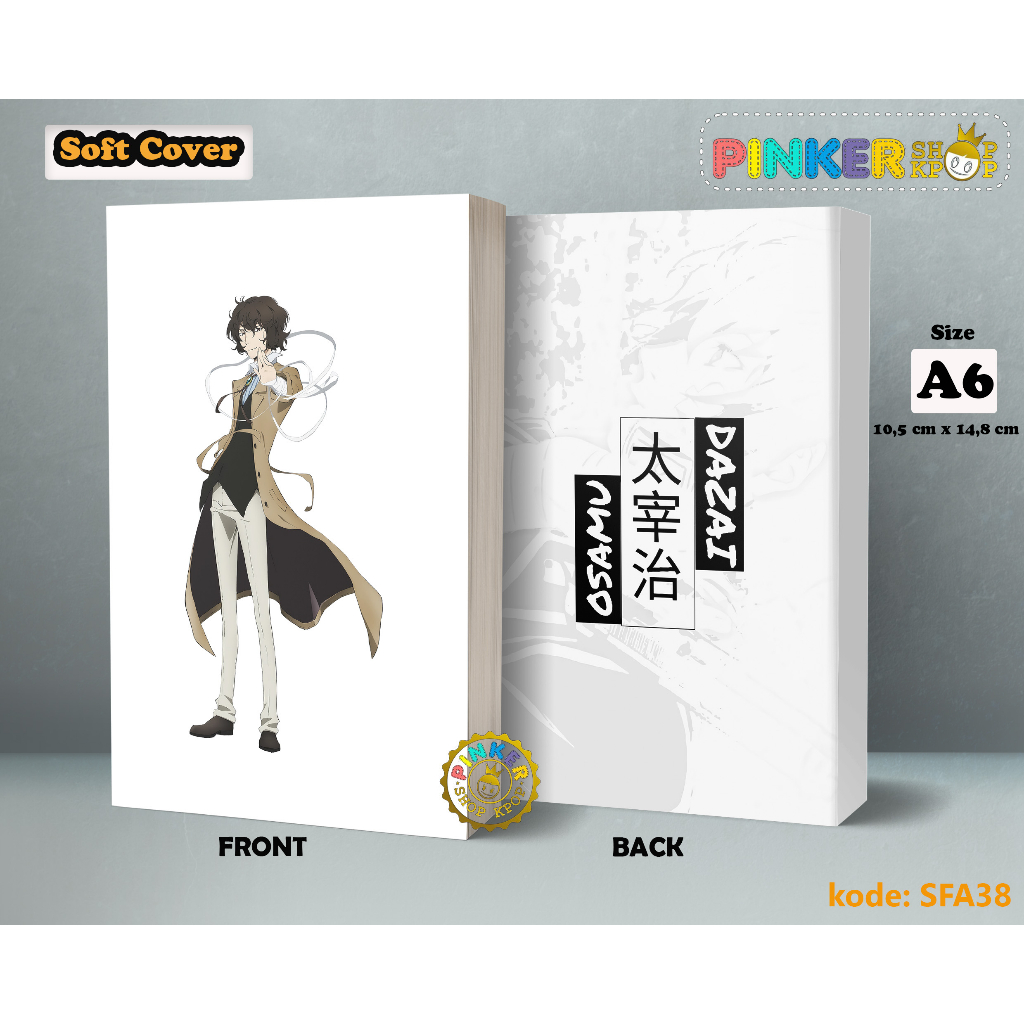 

(SFA38) Pocket Note Bungou Stray Dogs Dazai Osamu Softcover A6/A5 Buku Tulis catatan Notes Agenda Planner Jurnal
