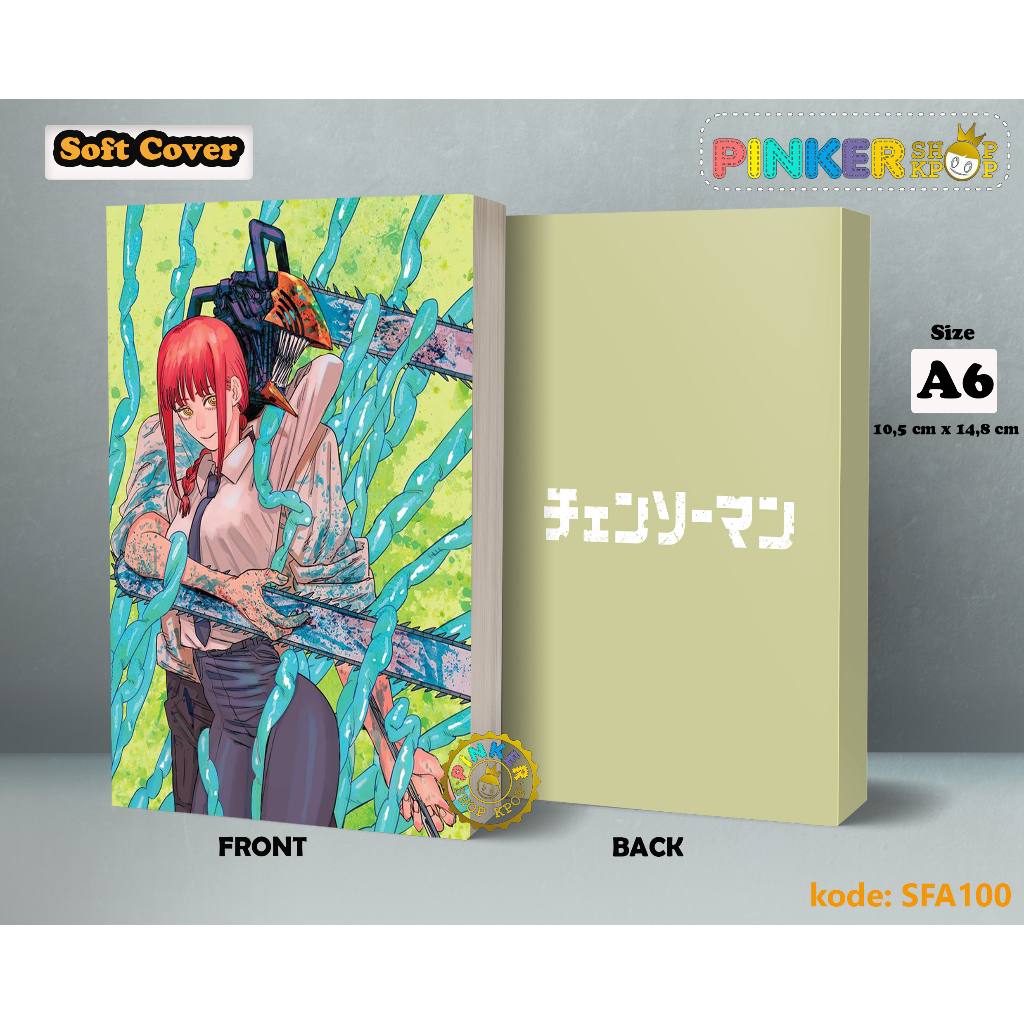 

(SFA100) Pocket Note Chainsaw Man 3 Makima X Denji Softcover A6/A5 Buku Tulis catatan Notes Agenda Planner Jurnal